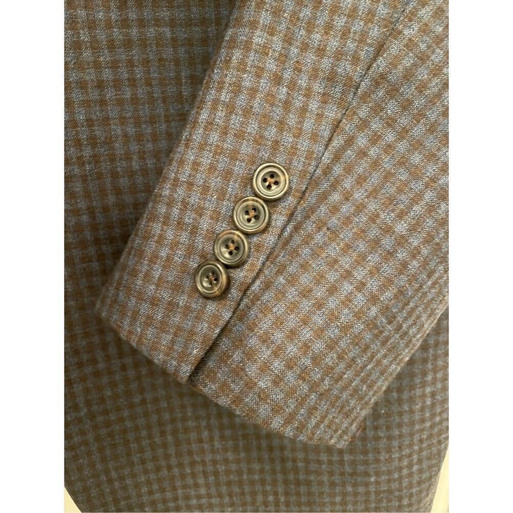 Hickey Freeman Plaid Blazer 100% Worsted Wool Made in the USA 46 Regular - Picture 5 of 8